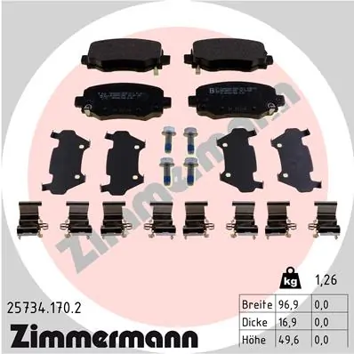 Brake Pad Set, disc brake 25734.170.2