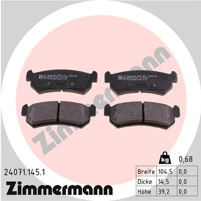 Brake Pad Set, disc brake 24071.145.1
