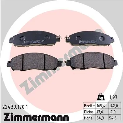 Brake Pad Set, disc brake 22439.170.1