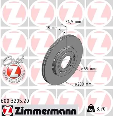 Brake Disc COAT Z 600.3205.20