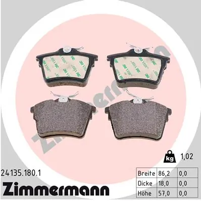 Brake Pad Set, disc brake 24135.180.1