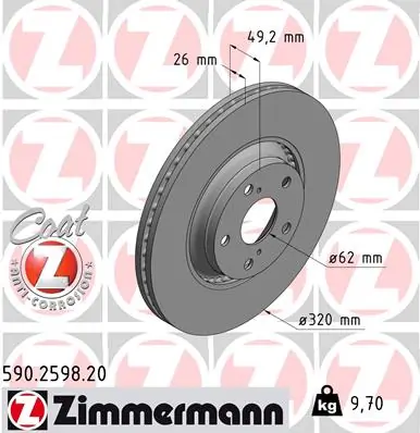 Brake Disc COAT Z 590.2598.20