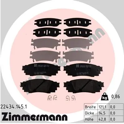 Brake Pad Set, disc brake 22434.145.1