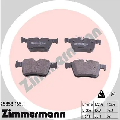 Brake Pad Set, disc brake 25353.165.1