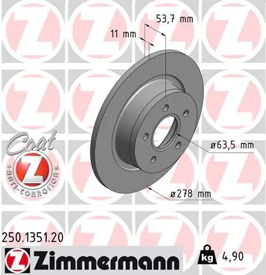 Brake Disc COAT Z 250.1351.20