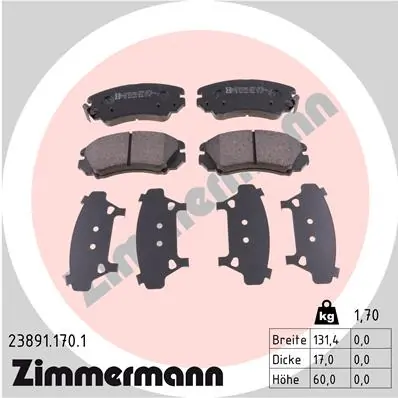 Brake Pad Set, disc brake 23891.170.1