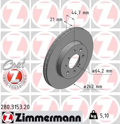 Brake Disc COAT Z 280.3153.20