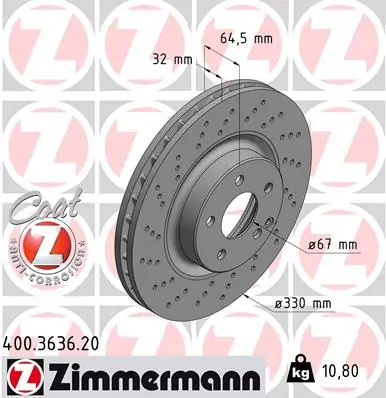 Brake Disc COAT Z 400.3636.20