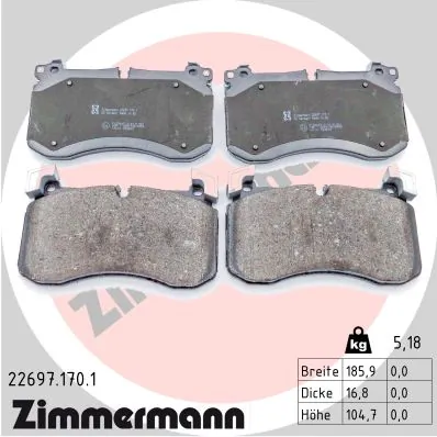 Brake Pad Set, disc brake 22697.170.1