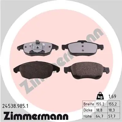 Brake Pad Set, disc brake rd:z 24538.985.1