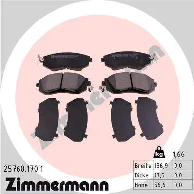 Brake Pad Set, disc brake 25760.170.1