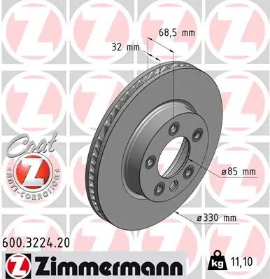Brake Disc COAT Z 600.3224.20