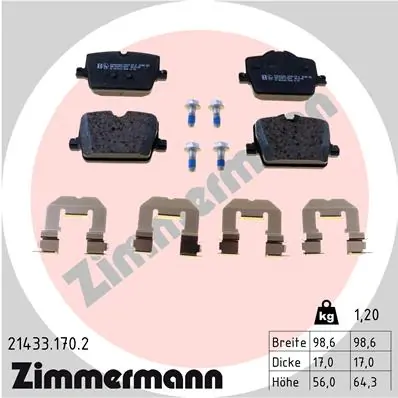 Brake Pad Set, disc brake 21433.170.2