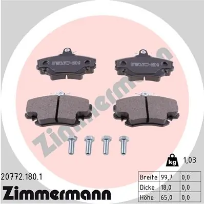 Brake Pad Set, disc brake 20772.180.1