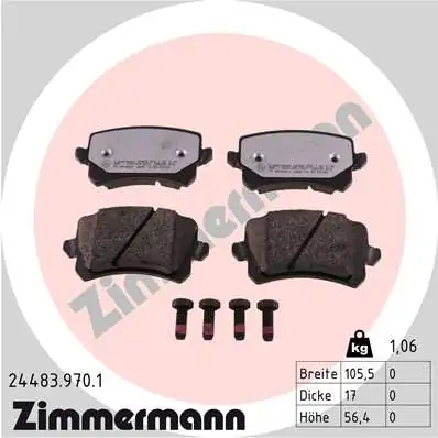 Brake Pad Set, disc brake rd:z 24483.970.1