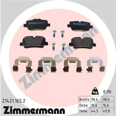 Brake Pad Set, disc brake 21421.165.2