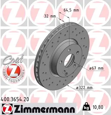 Brake Disc COAT Z 400.3654.20