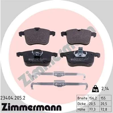 Brake Pad Set, disc brake 23404.205.2