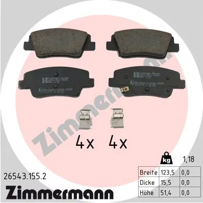 Brake Pad Set, disc brake 26543.155.2