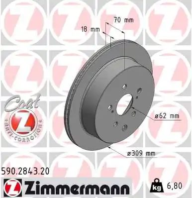Brake Disc COAT Z 590.2843.20