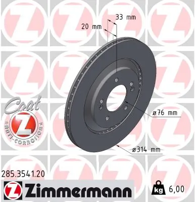 Brake Disc COAT Z 285.3541.20