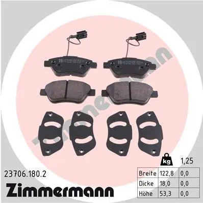 Brake Pad Set, disc brake 23706.180.2