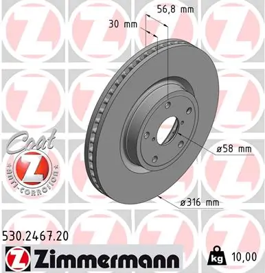 Brake Disc COAT Z 530.2467.20