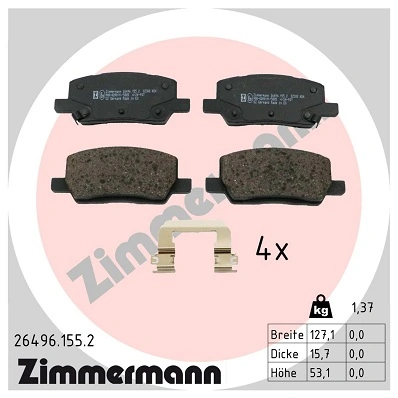 Brake Pad Set, disc brake 26496.155.2