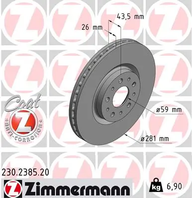 Brake Disc COAT Z 230.2385.20