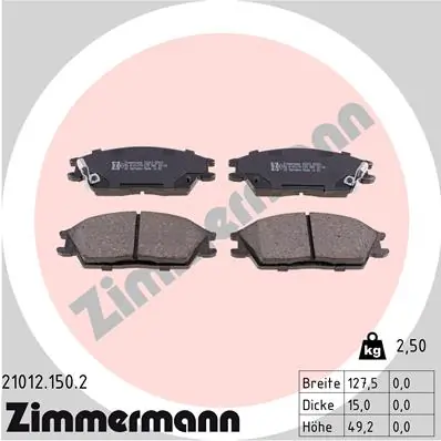 Brake Pad Set, disc brake 21012.150.2