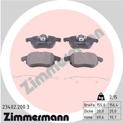 Brake Pad Set, disc brake 23402.200.3