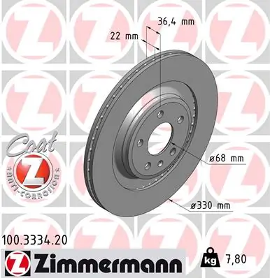 Brake Disc COAT Z 100.3334.20