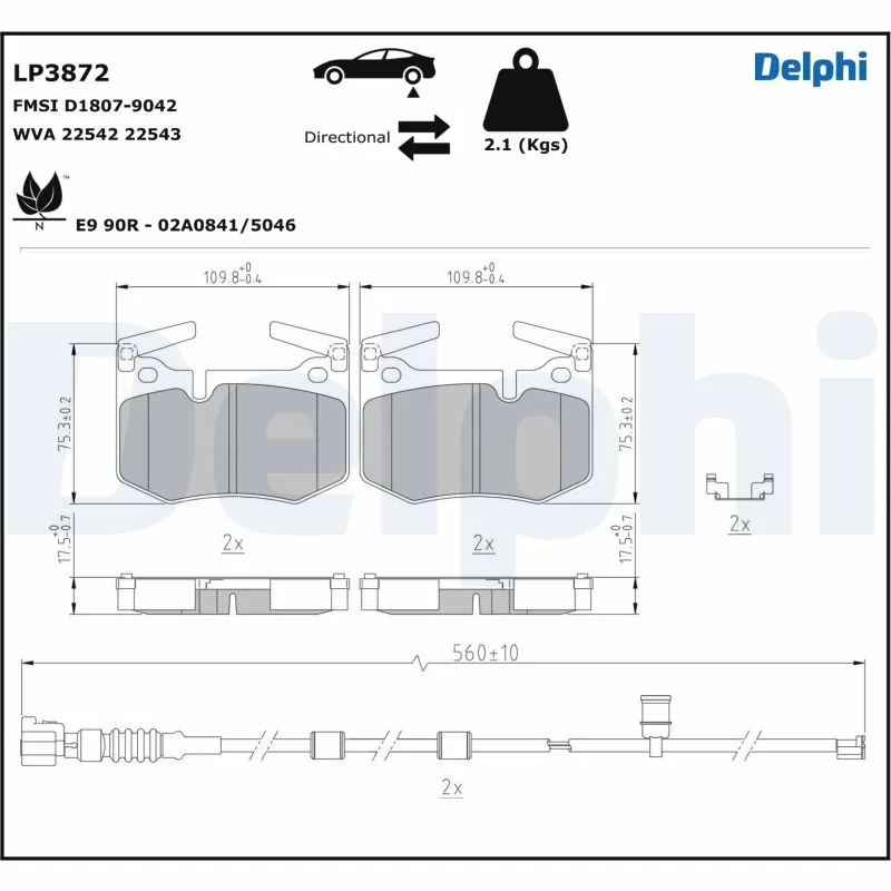 Brake Pad Set, disc brake LP3872