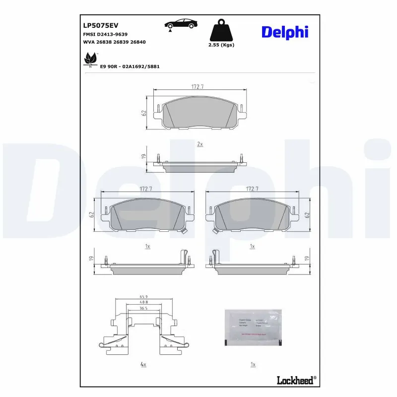 Brake Pad Set, disc brake LP5075EV