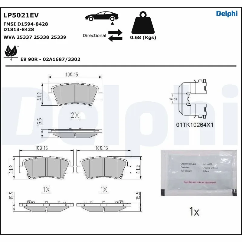 Brake Pad Set, disc brake LP5021EV
