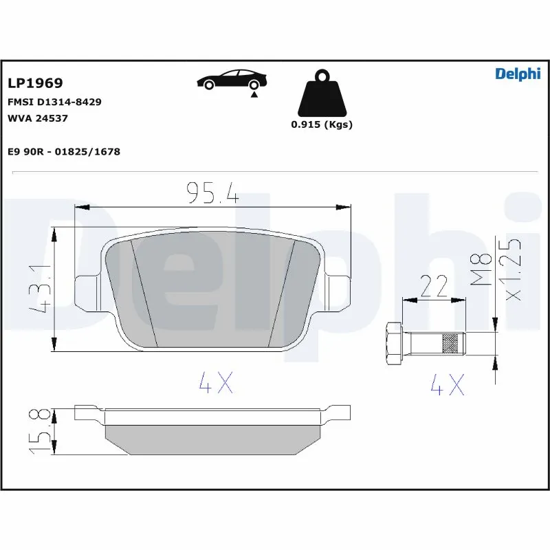 Brake Pad Set, disc brake LP1969