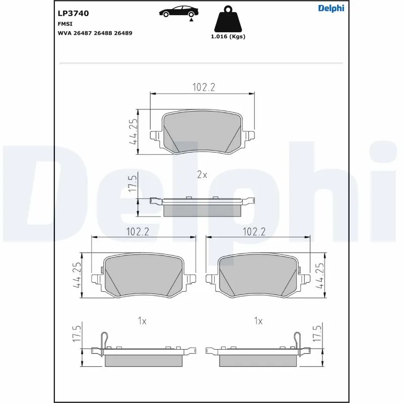 Brake Pad Set, disc brake LP3740
