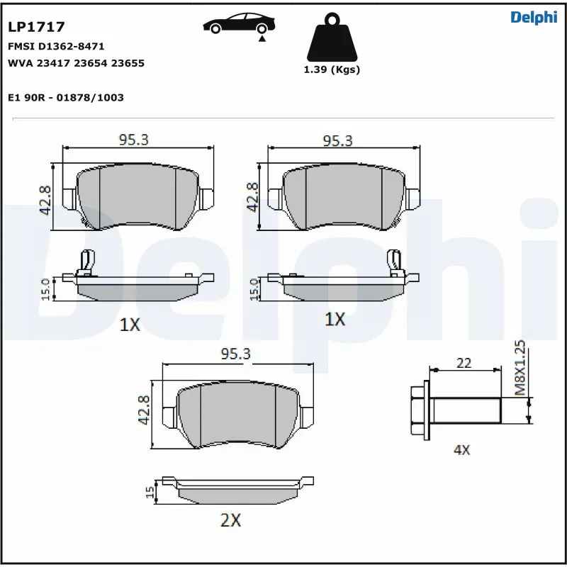 Brake Pad Set, disc brake LP1717