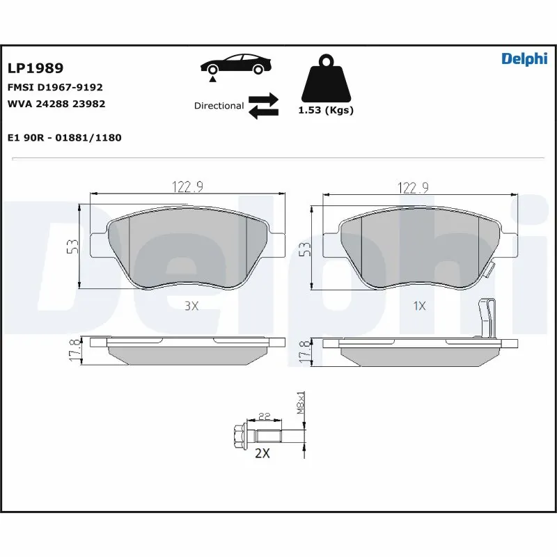 Brake Pad Set, disc brake LP1989