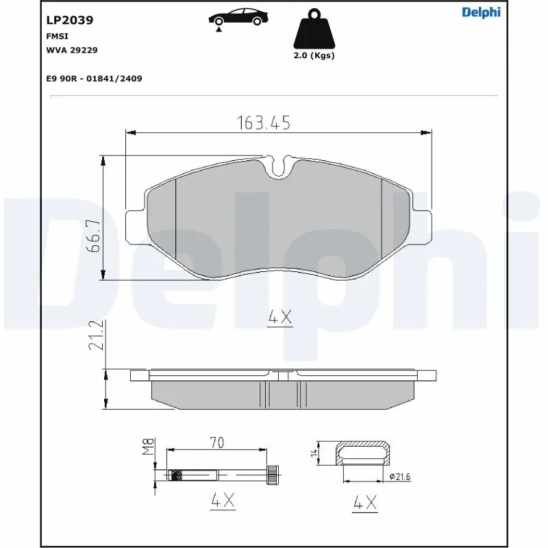 Brake Pad Set, disc brake LP2039