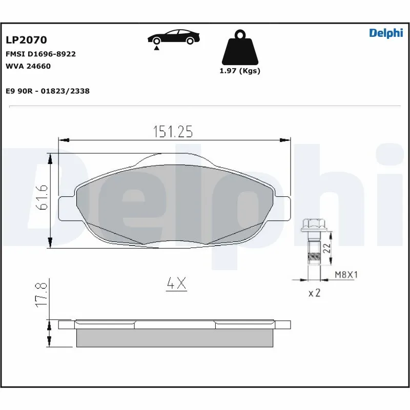 Brake Pad Set, disc brake LP2070