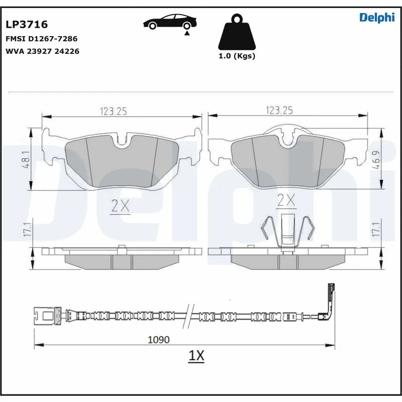 Brake Pad Set, disc brake LP3716