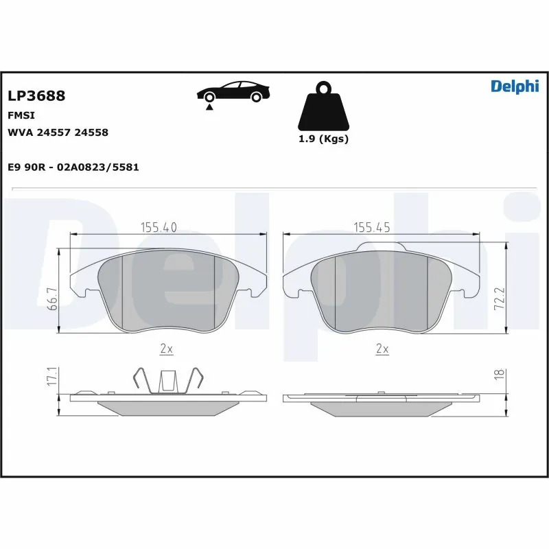 Brake Pad Set, disc brake LP3688