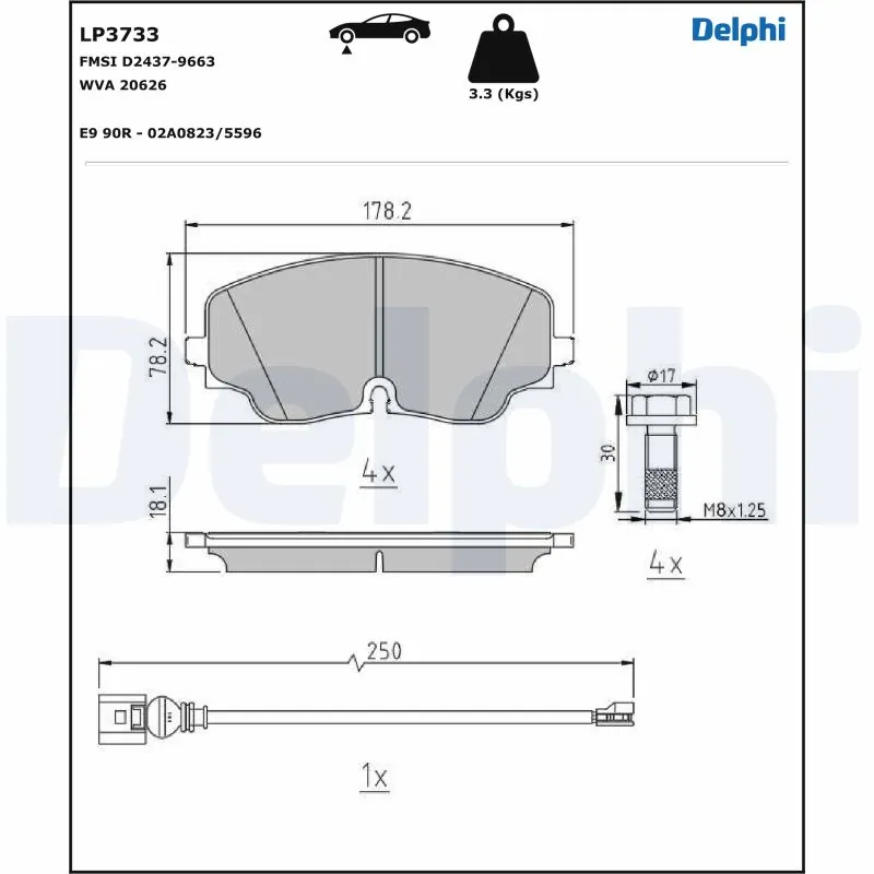 Brake Pad Set, disc brake LP3733