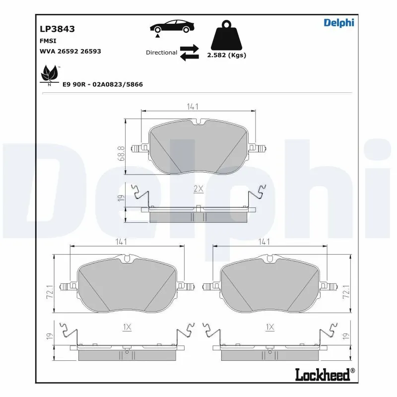 Brake Pad Set, disc brake LP3843
