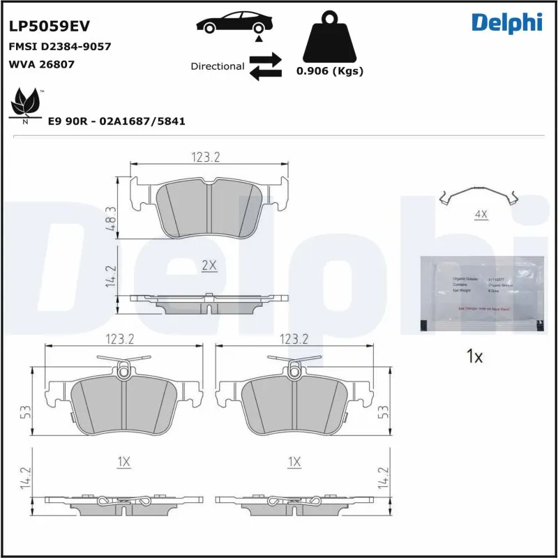 Brake Pad Set, disc brake LP5059EV