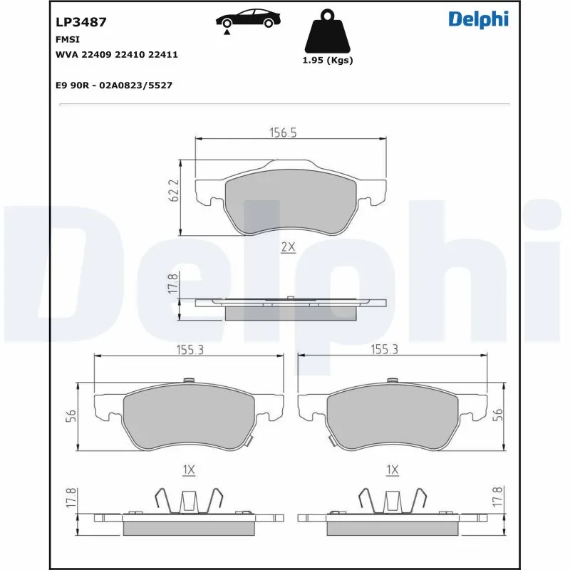 Brake Pad Set, disc brake LP3487