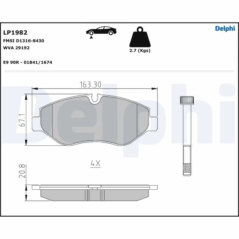 Brake Pad Set, disc brake LP1982