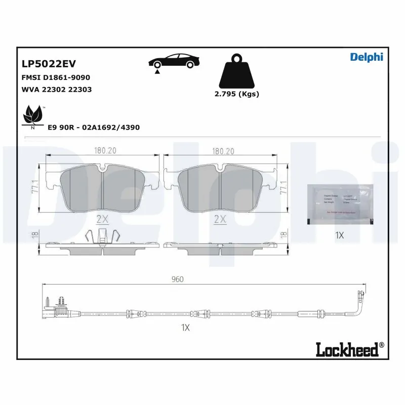 Brake Pad Set, disc brake LP5022EV