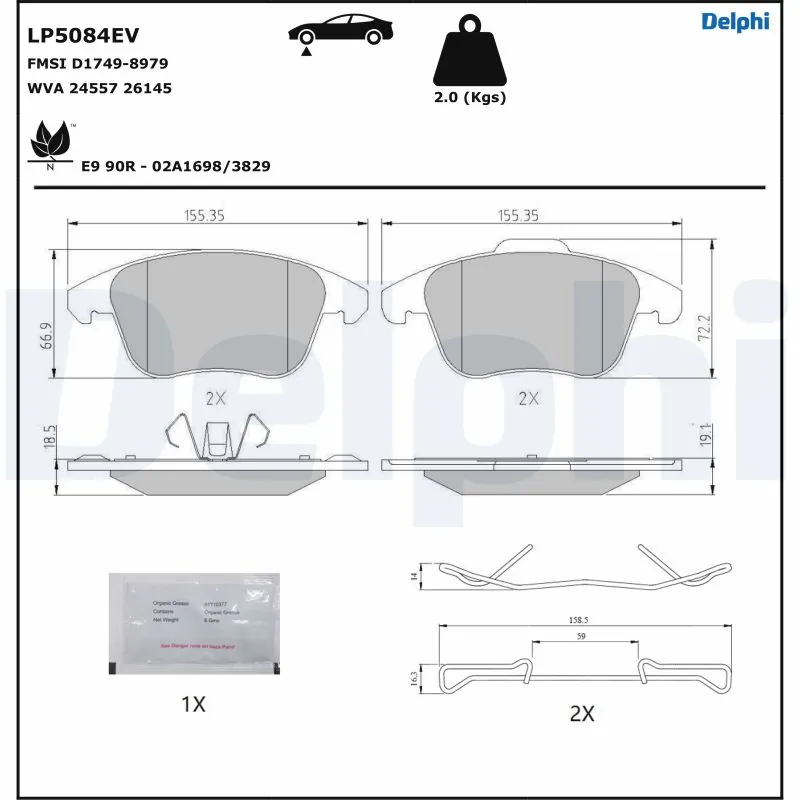 Brake Pad Set, disc brake LP5084EV